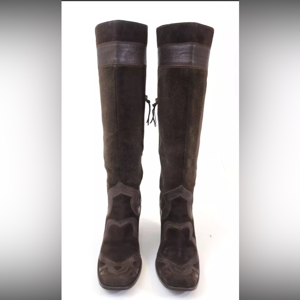 MIU MIU Miuccia Prada Boots Western Cowboy Suede Leather size 10.5/40.5 - Picture 3 of 16